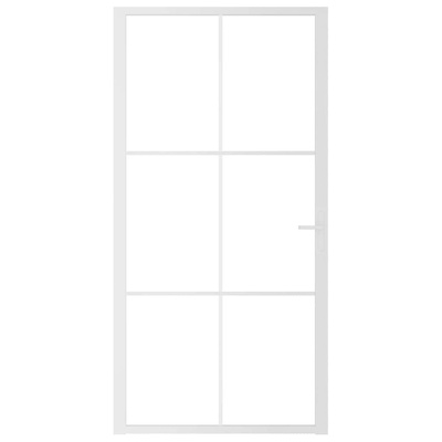 vidaXL Drzwi wewnętrzne, 102,5x201,5 cm, białe, szkło ESG i aluminium