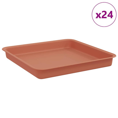 Kwadratowa Taca na Kwiaty 24 pcs Czerwony ceglasty
