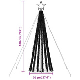 vidaXL Stożkowa choinka z lampek, 275 kolorowych LED, 180 cm