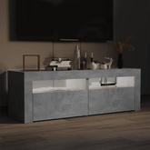 vidaXL Szafka pod TV z oświetleniem LED, szarość betonu, 120x35x40 cm model standard