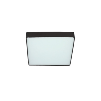 Plafon sufitowy LED QUATTRO czarny – kwadratowy ze szklanym kloszem – minimalistyczna lampa sufitowa