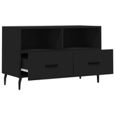 vidaXL Szafka pod TV, czarna, 80x36x50 cm, materiał drewnopochodny