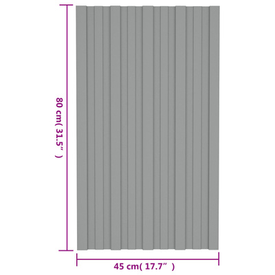 Panel dachowy 36 pcs Szary 80 x 45 cm Stal galwanizowana