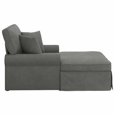 Chaise Lounge z Fartuszkiem 3 szt. Ciemnoszary 91 x 157 x 91 cm