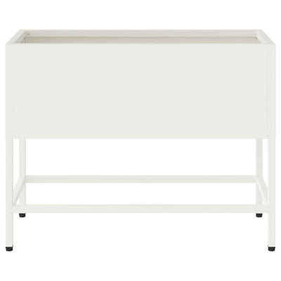 Podwyższona doniczka ogrodowa Biały 60 x 26 x 48 cm Stal