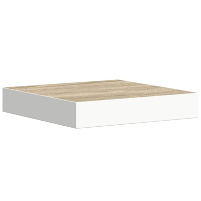 vidaXL Półki ścienne, 2 szt., dębowo-białe, 23 x 23,5 x 3,8 cm, MDF