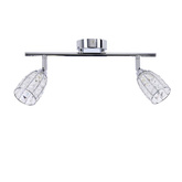 Shiba lampa sufitowa listwa chromowy 2x15w g9 klosz bezbarwny