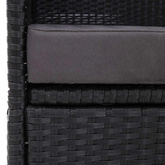 Sofa ogrodowa z zadaszeniem, polirattan, czarna