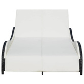 vidaXL Podwójny leżak z poduszką, polirattan, czarny