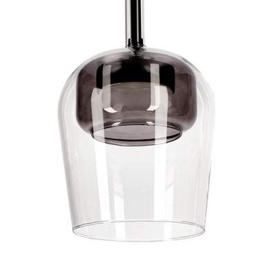 Lampa wisząca Glaxi szklana szara transparentna do salonu GX53