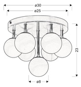 Lampa sufitowa candellux etiuda 97-89314 plafon 230v nikiel mat