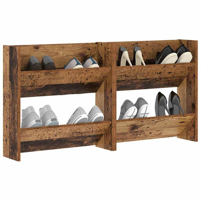 Szafka na buty z półką 2 pcs Stare drewno 60 x 18 x 60 cm