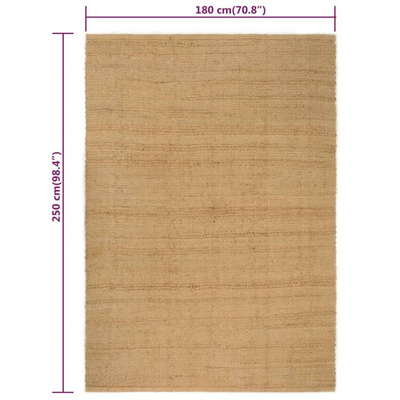 vidaXL Dywan prostokątny, naturalny, 180x250 cm, jutowy model standard