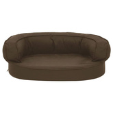 vidaXL Legowisko dla psa, 60x42 cm, stylizowane na lniane, brązowe