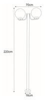 Wysoka zewnętrzna lampa stojąca K-LP270-2200 z serii ANA KAJA