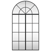 vidaXL Lustro ścienne, czarne, 60x110 cm, zakończone łukiem, żelazo