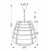 Lampa wisząca NAGOJA w stylu Japandi – biało-beżowy klosz z tworzywa i drewna – skandynawska lampa do salonu E27