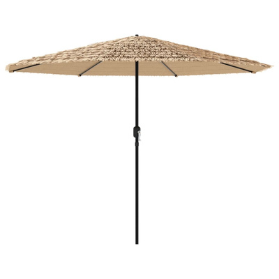 Parasol ogrodowy na stalowym słupku, brązowy, 388x388x248 cm