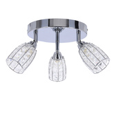 Shiba lampa sufitowa plafon chromowy 3x15w g9 klosz bezbarwny