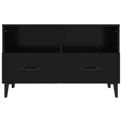 vidaXL Szafka pod TV, czarna, 80x36x50 cm, materiał drewnopochodny wariant 7