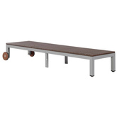 vidaXL Leżak z kółkami, polirattan, brązowy