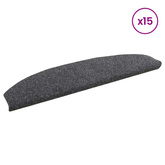 Samoprzylepne maty na schody Półokrąg 15 pcs ciemnoszary