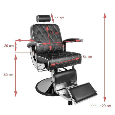 Gabbiano fotel barberski Imperial czarny 112449