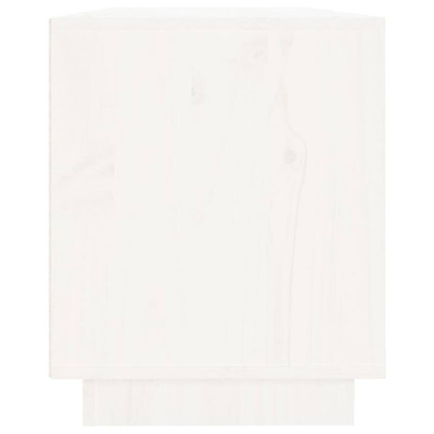 vidaXL Szafka pod TV, biała, 110,5x35x44 cm, lite drewno sosnowe