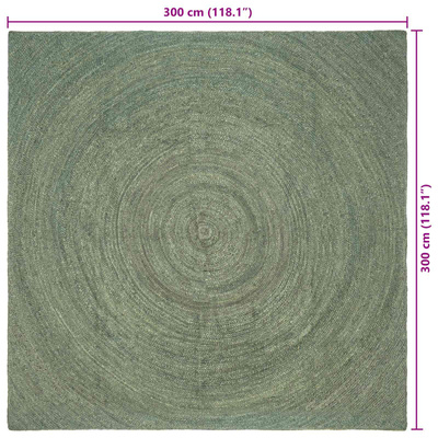 Dywany pokojowe Oliwkowy zielony 300 x 300 cm Juta