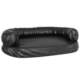 vidaXL Ergonomiczne legowisko dla psa, czarne, 75x53 cm, eko skóra