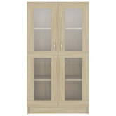 Witryna, dąb sonoma, 82,5x30,5x150 cm, materiał drewnopochodny