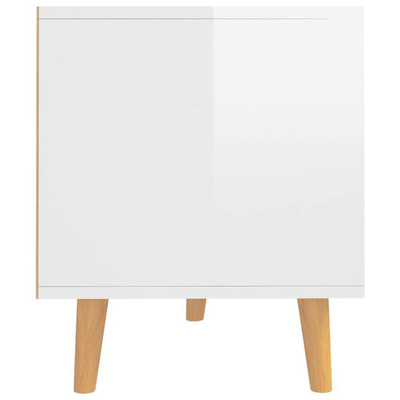 vidaXL Szafka pod TV, biała, wysoki połysk, 90x40x48,5 cm