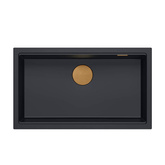 LOGAN 110 GraniteQ zlewozmywak pure carbon 76x44x23,5 cm 1-komorowy podwieszany z syfonem manualnym miedziany
