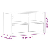 vidaXL Szafka pod TV SAUDA, kolor dębu, 99x43x55 cm, drewno sosnowe