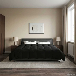 Zimowa Kołdra Kwiłtowany Czarny 200 x 200 cm Mikrofibra