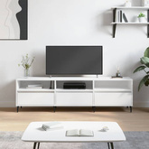 vidaXL Szafka pod TV, biała, 150x30x44,5 cm, materiał drewnopochodny wariant 6