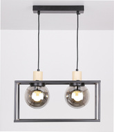Lampa wisząca czarna metalowa dymiona 2xE27 Retro 2 32-00750