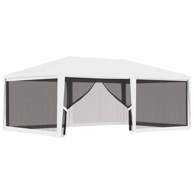 vidaXL Namiot imprezowy z 4 siatkowymi ściankami, 4x6 m, biały