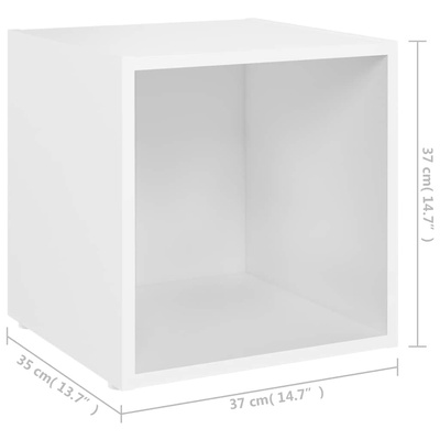 Szafki pod TV 2 szt., białe 37x35x37 cm materiał drewnopochodny