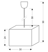 Lampa wisząca z abażurem Basic szara tkaninowa kwadratowa do salonu