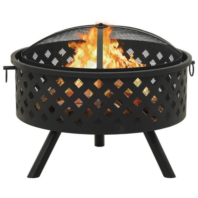 vidaXL Palenisko z pogrzebaczem, 68 cm, XXL, stal