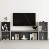 3-cz. zestaw szafek TV, szarość betonu, materiał drewnopochodny