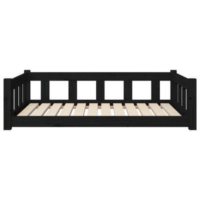vidaXL Legowisko dla psa, czarne, 105,5x75,5x28 cm, drewno sosnowe