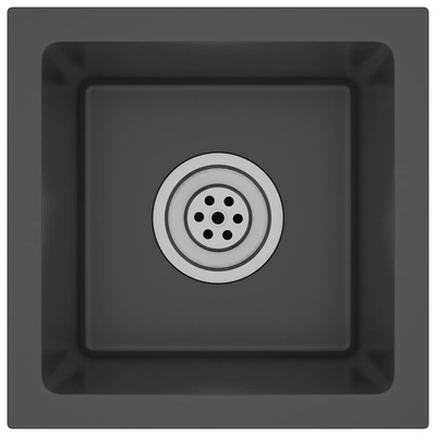 Ręcznie robiony zlewozmywak, czarny, stal nierdzewna