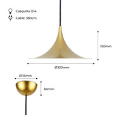Lampa Wisząca Skandynawska Złota E14 Abruzzo Oslo