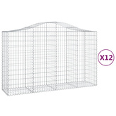 Kosze gabionowe, 12 szt, 200x50x120/140cm, galwanizowane żelazo