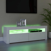 vidaXL Szafka pod TV z oświetleniem LED, biała, 120x35x40 cm