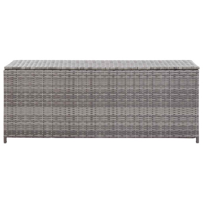 Skrzynia ogrodowa, szara, 150 x 50 x 60 cm, rattan PE