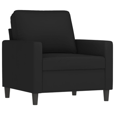 vidaXL Fotel z podnóżkiem, czarny, 60 cm, obity aksamit