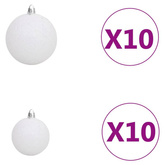 vidaXL Sztuczna choinka z lampkami, bombkami i szyszkami, 210 cm